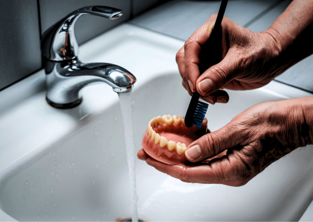 jak czyścić protezę z kamienia